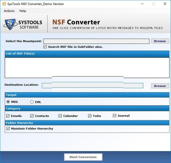 SysToolsNSFConverter,文件转换.